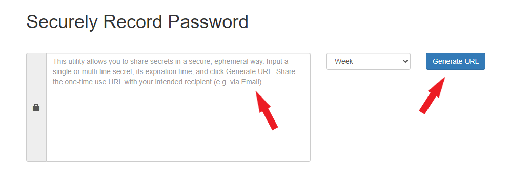 securely record your password here